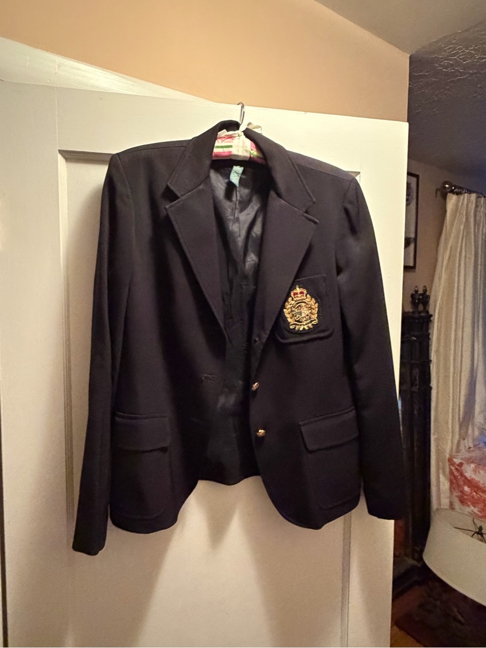 Vintage Lauren Ralph Lauren Navy Blazer with Embroidered Crest